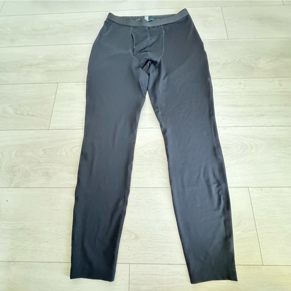 Columbia Base Layer Thermal Underwear Leggings Black Long Johns Reflective Lined